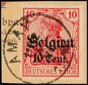 Belgien Stempel AMAY 1 VI 1918; klar und ... 