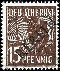 Berlin 15 Pfennig Schwarzaufdruck, ... 