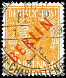 Berlin 25 Pfennig Rotaufdruck, ... 