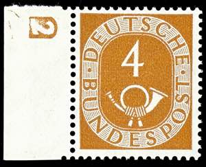Bundesrepublik Deutschland 4 Pf. Posthorn, ... 