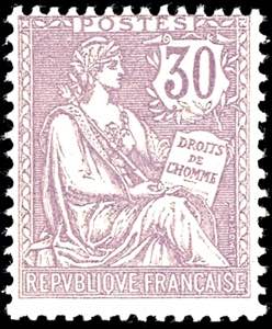 Frankreich 1902, 10 - 30 C. Mouchon II, ... 