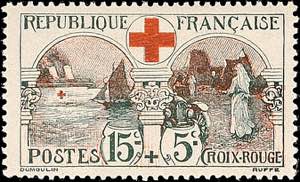 Frankreich 15+5 C. Rotes Kreuz tadellos ... 