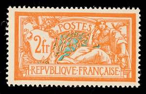 Frankreich 2 Fr. orangerot/hellblau, ... 