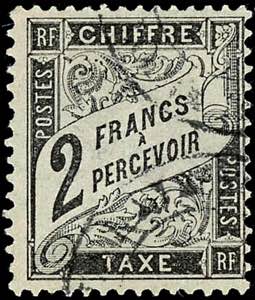 Frankreich Portomarken 1881, 2 Fr. schwarz, ... 
