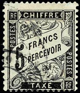 Frankreich Portomarken 1881, 5 Franken ... 