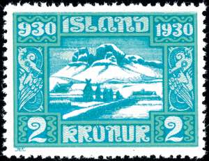 Island 1930, 3 A. - 10 Kr. Althing, ... 