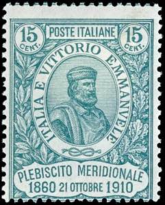 Italien 1910, 10 und 15 Cent Garibaldi, ... 