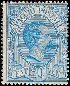 Italien Paketmarken 20 C. blau, König ... 