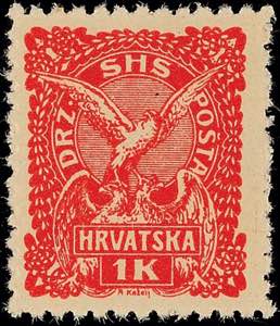 Jugoslawien 1 Kr. Freimarken auf dickem ... 