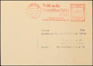 Motive - Olympiade 1936, Berlin, Brief mit ... 