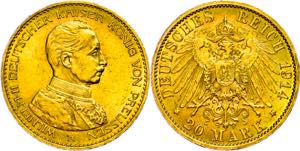 Preußen Goldmünzen 20 Mark, 1914, Wilhelm ... 