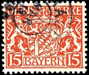 Bavaria Official Stamps 15 Pfg. Dark ... 