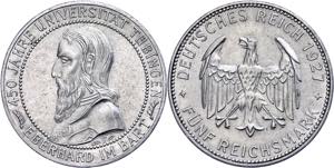 Coins Weimar Republic 5 Reichmark, 1927, 450 ... 