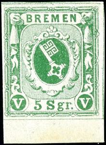 Bremen 5 Silbergroschen dunkelgrün, ... 