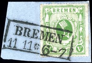 Bremen 5 Silbergroschen dunkelgrün, ... 