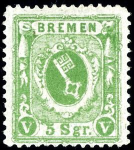 Bremen 5 silver penny dark olive green, ... 