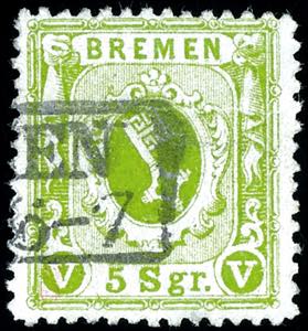 Bremen 5 silver penny dark greenish olive, ... 