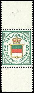 Helgoland 2 1/2 F / 3 Pf in b-Farbe tadellos ... 