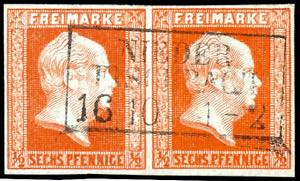 Prussia 1 / 2 Sgr. Red orange, paper ... 