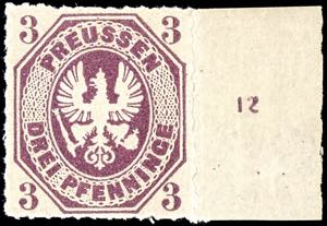 Prussia 3 pennies dark purple, eagle in the ... 