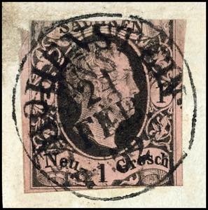 Saxony 1 Ngr. On dull gray red, 1st issue, ... 