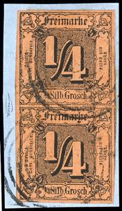Thurn & Taxis 1 / 4 Sgr. On brown orange, ... 
