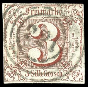 Thurn & Taxis 3 Sgr. Brown red, centric ... 