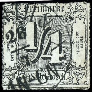 Thurn & Taxis 1 / 4 Sgr. Black with on all ... 