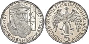 Münzen Bund ab 1946 5 Mark, 1969, Mercator, ... 