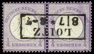 German Reich 1 / 4 Gr. Violet, horizontal ... 