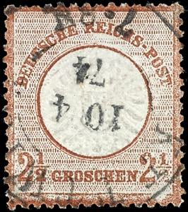 German Reich 2½ Gr. Large shield, brown, ... 