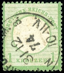 German Reich 1 Kr. Yellowish green, tied by ... 