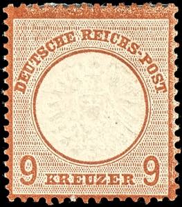 German Reich 9 kreuzer large shield, reddish ... 