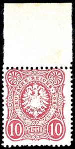 German Reich 10 pennies lilac red, upper ... 