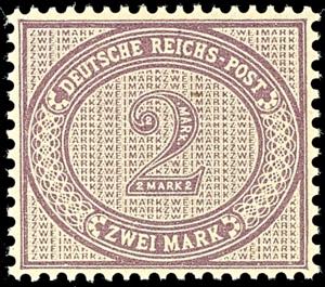 German Reich 2 Mark grey-violet-purple, ... 