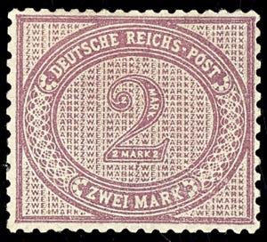 German Reich 2 Mark bright gray purple, ... 