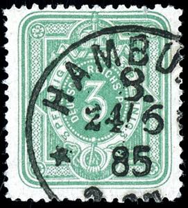 German Reich 3 penny middle yellowish green, ... 