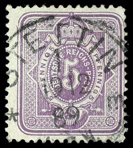 German Reich 5 Pf. Violet purple with scarce ... 