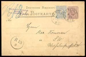 German Reich 20 penny blue on postal ... 