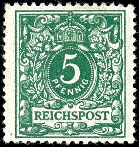 German Reich 5 Pfg crown / eagle green in ... 