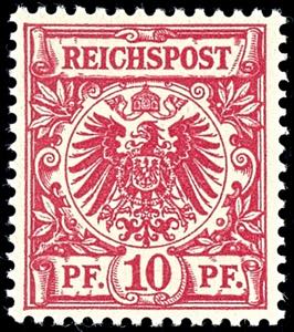 German Reich 10 Pfg. Crown / eagle red ... 