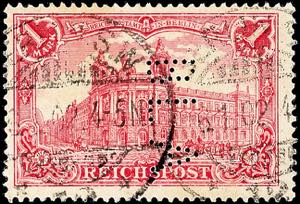 German Reich 1 Mark Reichspost, dark red, ... 
