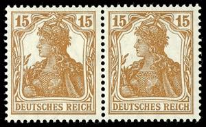 German Reich 15 penny Germania, olive brown, ... 