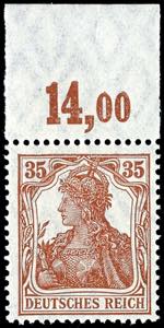 German Reich 35 penny Germania, brown ocher, ... 