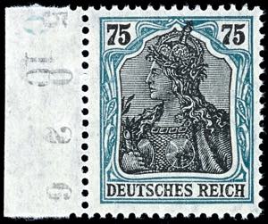 German Reich 75 penny Germania, bluish green ... 