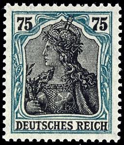 German Reich 75 Pfg. Germania, frame pale ... 