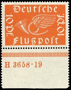 German Reich 10 Pfg airmail, brownish ... 