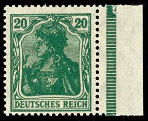 German Reich 20 Pfg. Germania black green, ... 