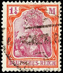 German Reich 1 1/4 M. Germania, watermark ... 