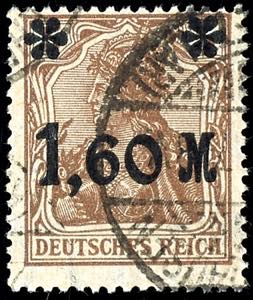 German Reich 1, 60 M on 5 Pf. Germania dark ... 